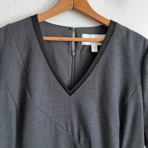Hugo Boss Gray Wool V neck Office Dress - Picture 5 of 8